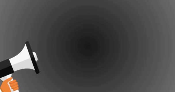 Мегафон, що проводиться бізнесменом Реклама плоскої векторної анімації в чорному
 - Кадри, відео
