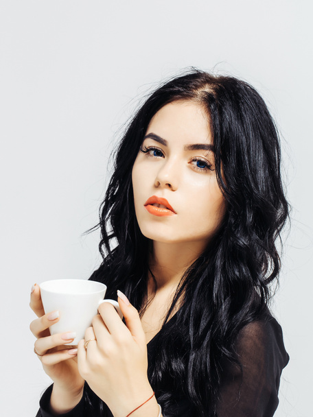 sexy woman with cup - Foto, Imagen