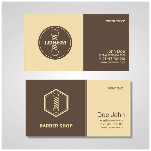 Hair salon barber shop design business cards template set. - Vector, Image