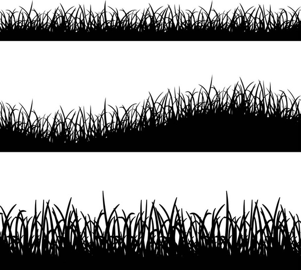 silhueta de grama no fundo branco
 - Vetor, Imagem