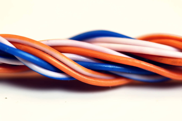 alambre trenzado de color macro
 - Foto, imagen
