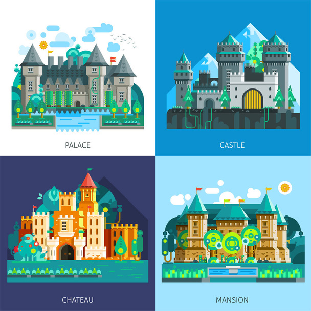 Set castelli medievali
 - Vettoriali, immagini