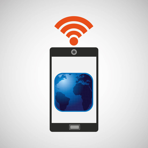 mappa smartphone globo internet icona wifi
 - Vettoriali, immagini