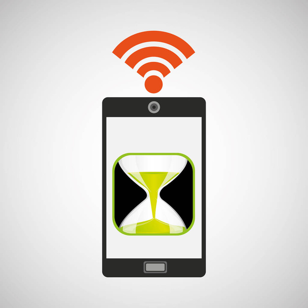 смартфон Countown часы Интернет WiFi значок
 - Вектор,изображение