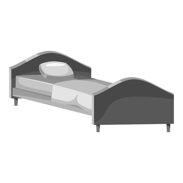 Bed icon, gray monochrome style - Vetor, Imagem