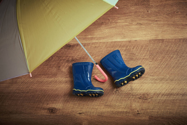 парасолька і гумові чоботи
 - Фото, зображення