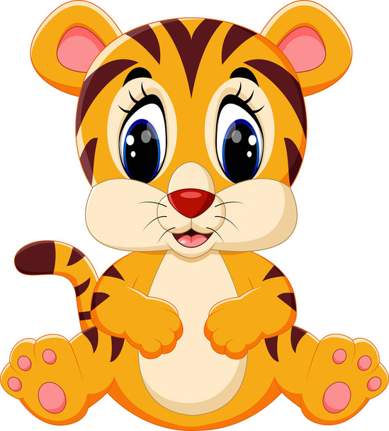 Cute tiger cartoon - Vektori, kuva