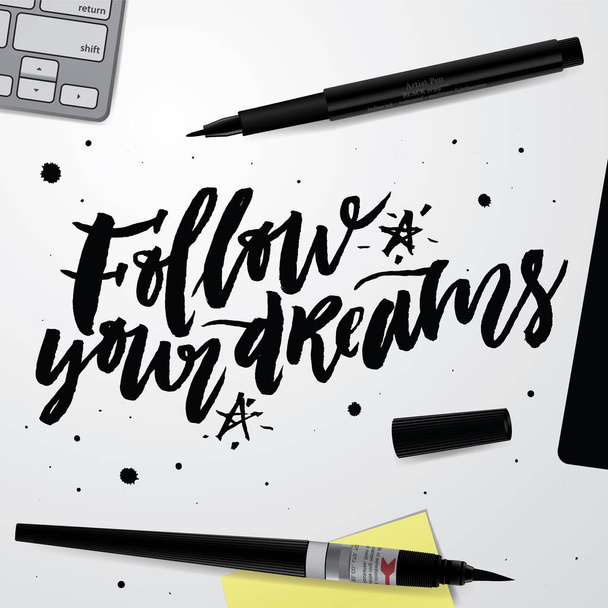 "Follow your dreams" - Vetor, Imagem