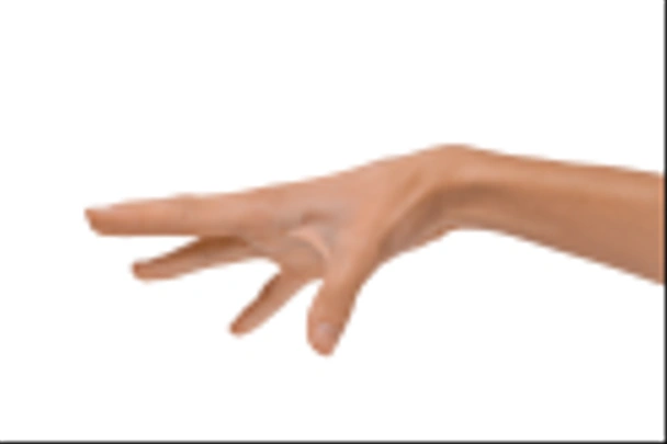 Пустая открытая женская рука в позе на белом фоне
 - Фото, изображение