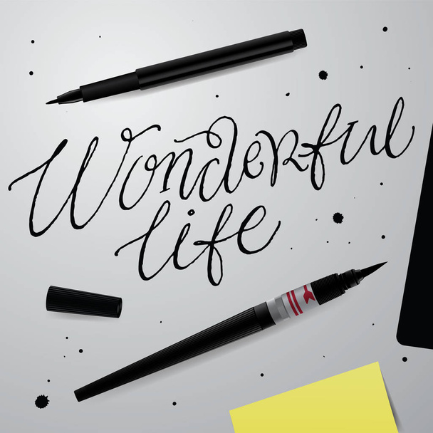 Wonderful Life Lettering.  - Vetor, Imagem