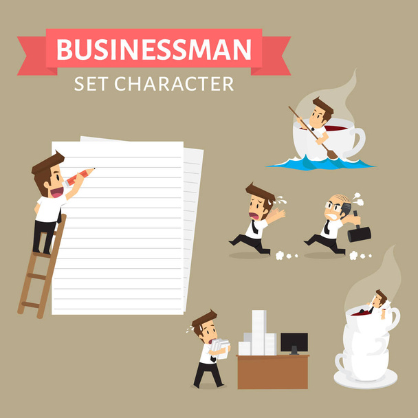 Set,Businessman Character - Vektor, obrázek