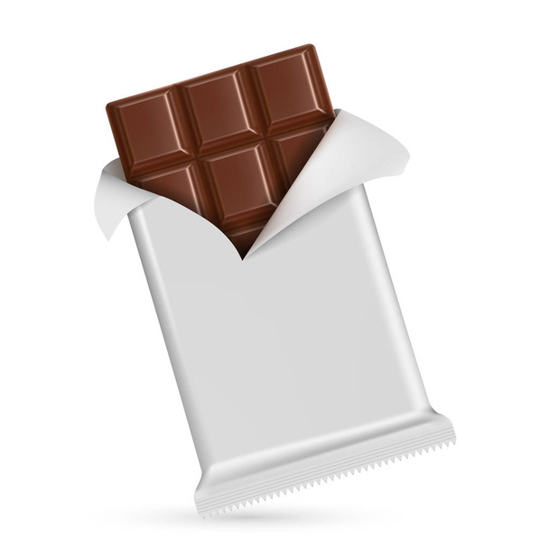 csokoládé bar elszigetelt fehér háttér - Vektor, kép