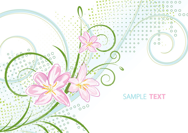 Pink spring flowers - Vector, Imagen