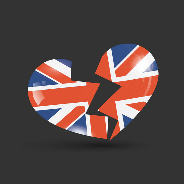 Coeur brisé avec texture drapeau du Royaume-Uni
 - Vecteur, image