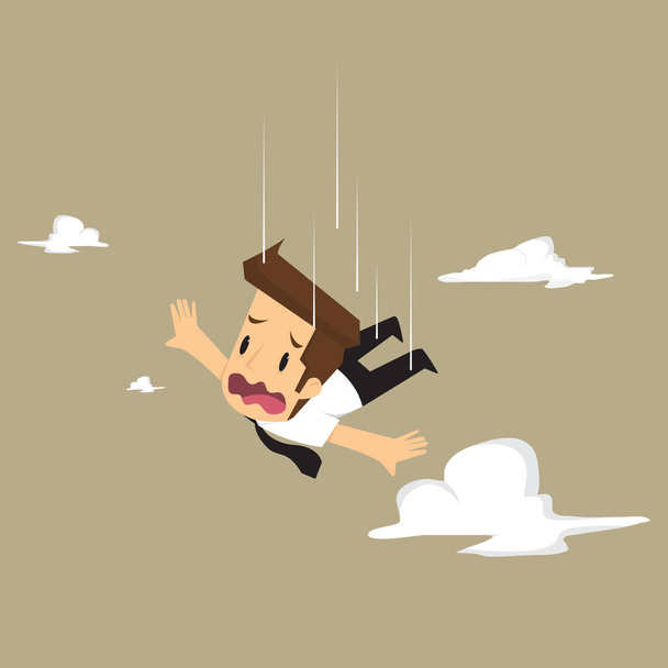 businessman abyss falls, failed in business - Вектор,изображение