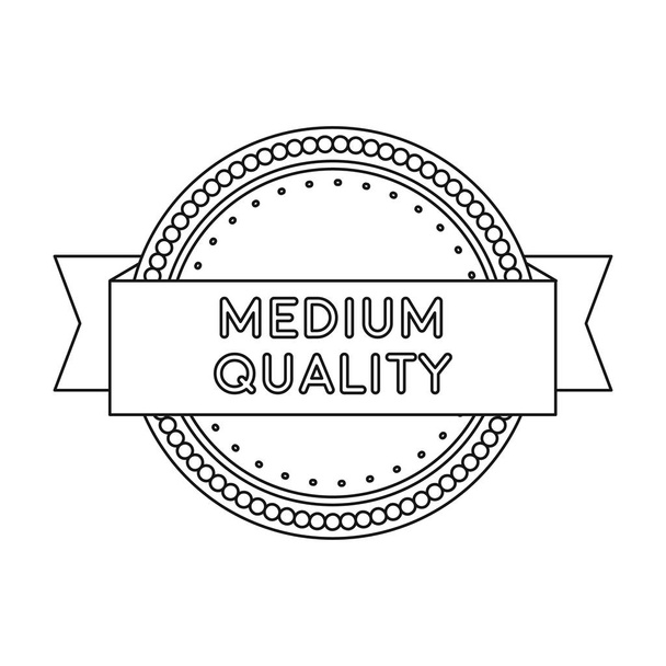 Medium quality icon in outline style isolated on white background. Label symbol stock vector illustration. - Vetor, Imagem