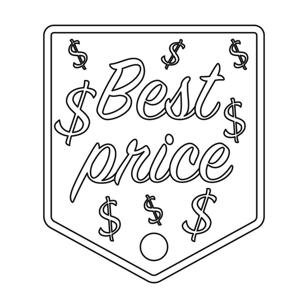 Best price icon in outline style isolated on white background. Label symbol stock vector illustration. - Vektor, kép