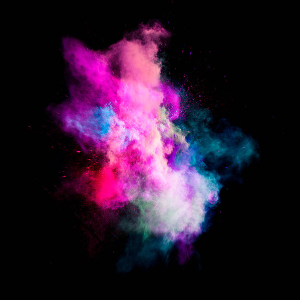 Colorful powders on black - Φωτογραφία, εικόνα
