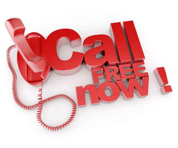 Call free now red - Фото, изображение