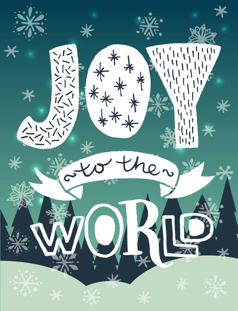 inscription of Joy to the world - Vector, Image