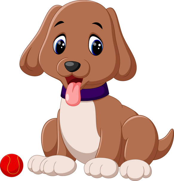 Симпатичная собачья карикатура - Вектор,изображение
