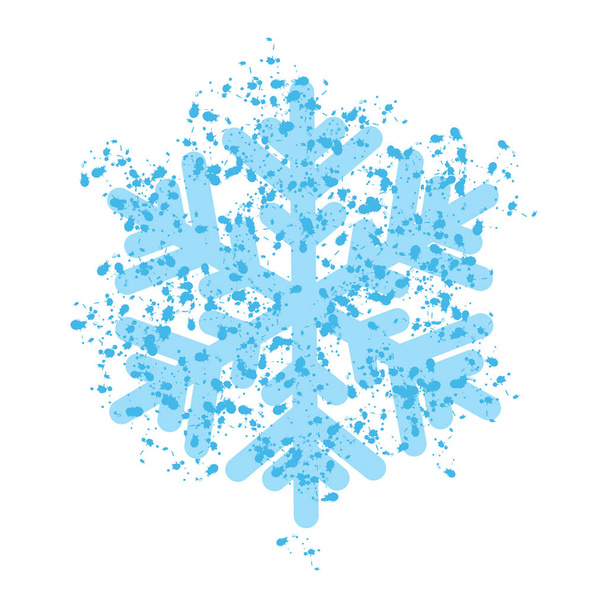 blaue Schneeflocke isoliert auf weißem Hintergrund - Vektor, Bild