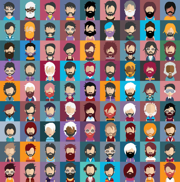 conjunto de personagens masculinos avatares
  - Vetor, Imagem