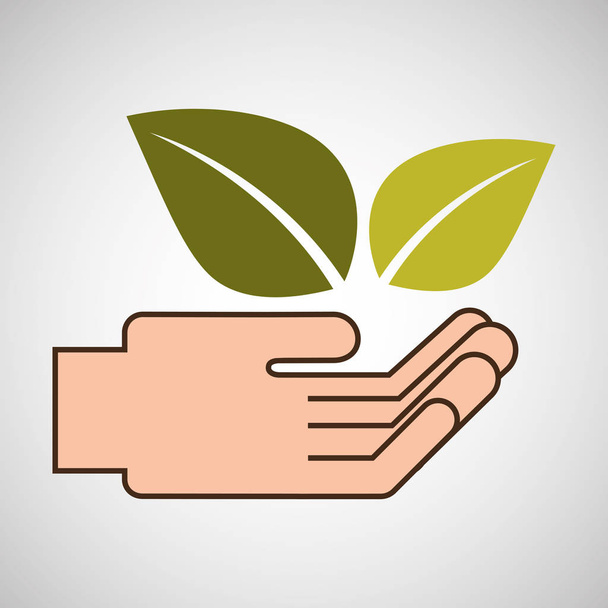 kädet hoito ympäristö kasvi lehtiä
 - Vektori, kuva