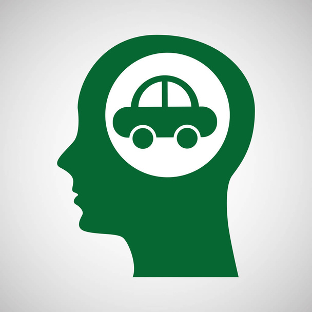 eco silhouette veicolo testa verde
 - Vettoriali, immagini