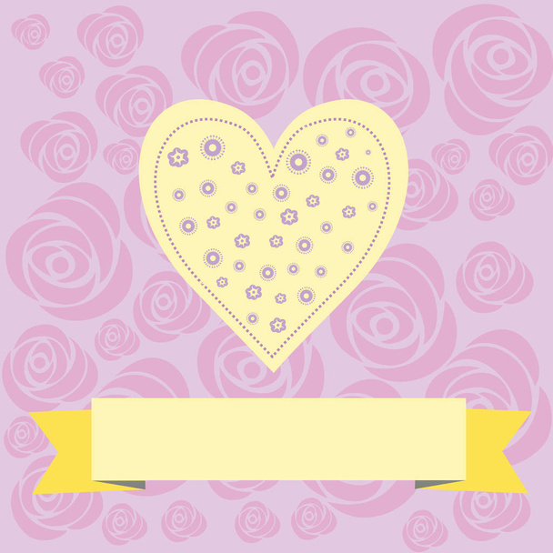  love heart sweets with banner for text - Διάνυσμα, εικόνα