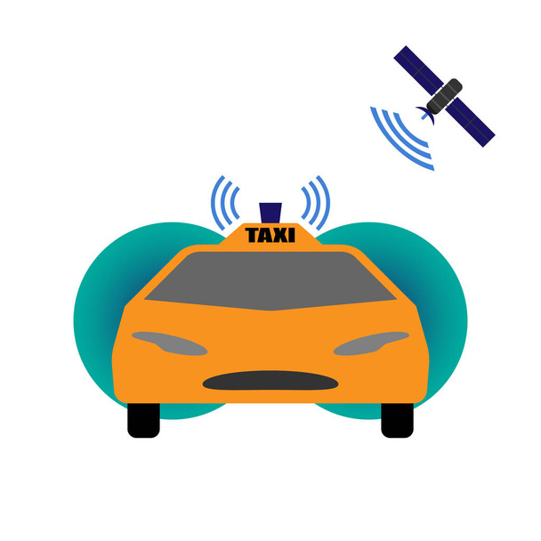自動運転のタクシー ベクトル図 - ベクター画像