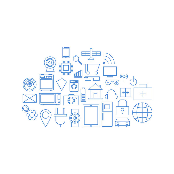 Internet of things and smart home illustration - Vector, Image