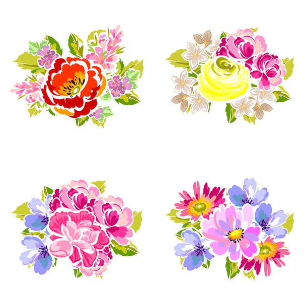 beautiful flowers ornament - Vettoriali, immagini