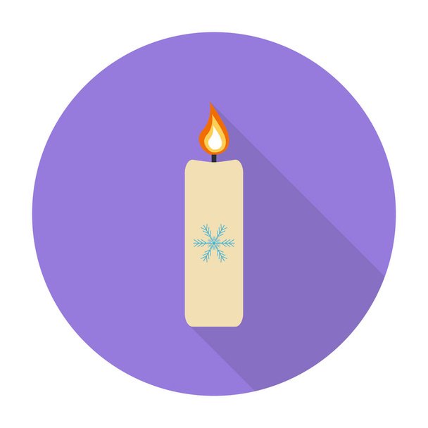 Candle long shadow icon. - Vector, Image