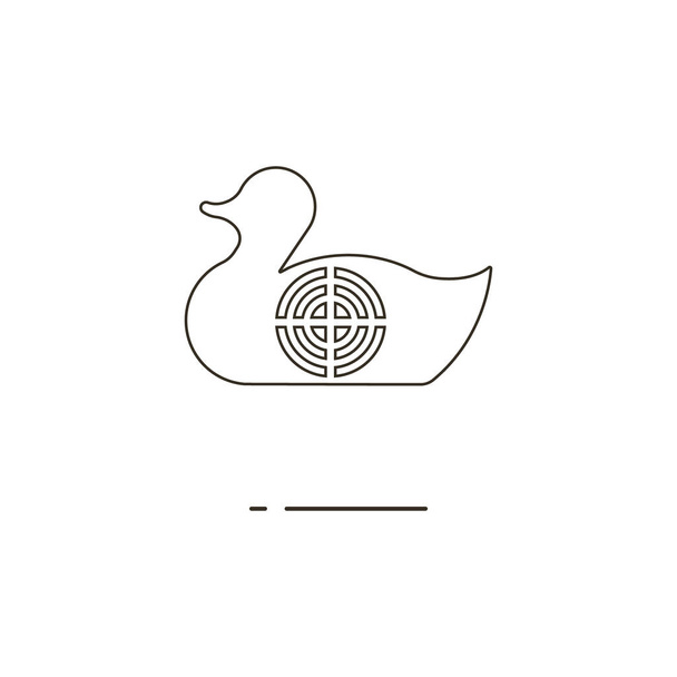 Vector illustration of line duck target icon on white background - Vector, Image