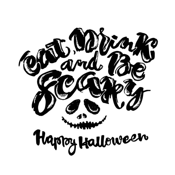 Halloween lettering poster, inspirational postcard - Vetor, Imagem