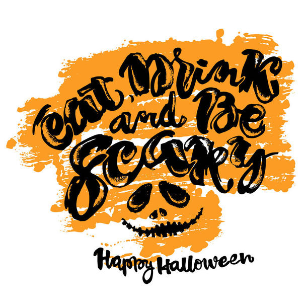Halloween lettering poster, inspirational postcard - Vetor, Imagem