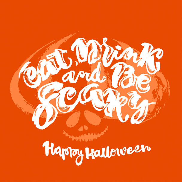 Halloween lettering poster, inspirational postcard - Vektor, Bild