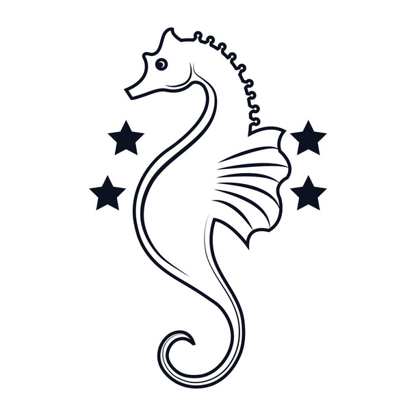 морський кінь ізольований значок
 - Вектор, зображення