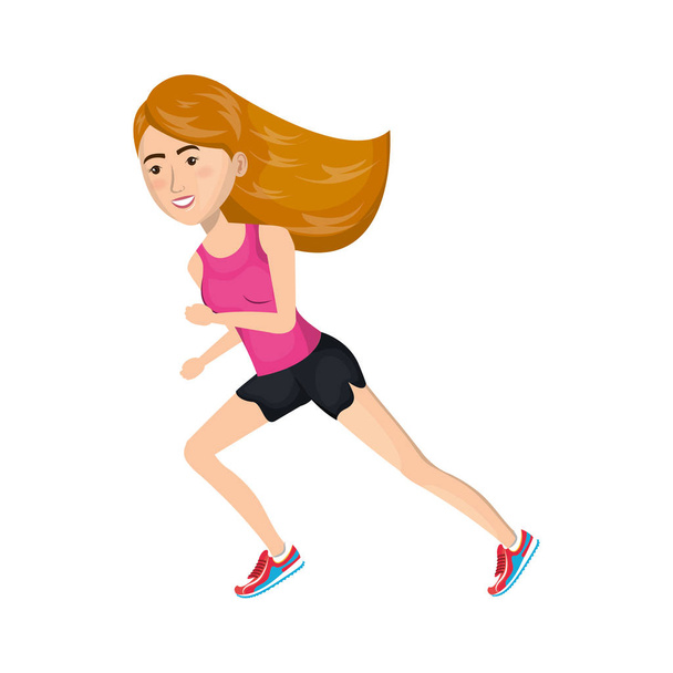 woman running character athlete - Vector, Image
