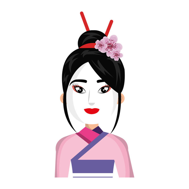 schöne geisha japan charakter - Vektor, Bild