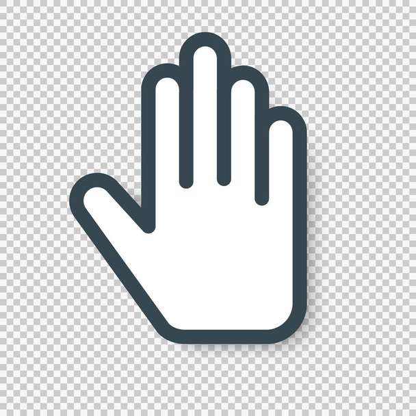 Ícone de cursor de mão isolado. Ilustração vetorial com sombra
 - Vetor, Imagem