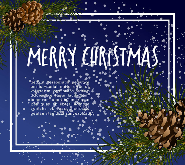 Merry Christmas greeting card - Vettoriali, immagini