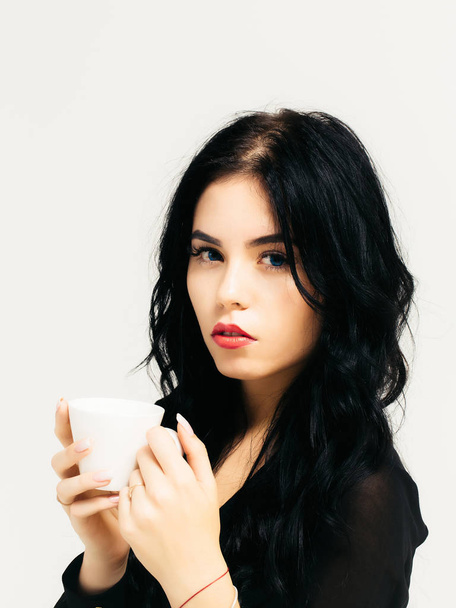 sexy woman with cup - 写真・画像