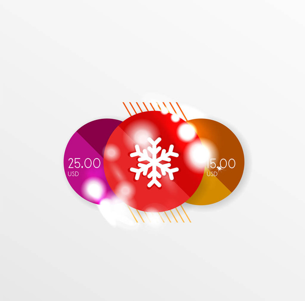 Kerstmis verkoop stickers - Vector, afbeelding
