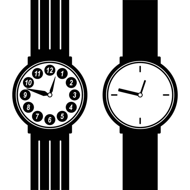 Sylwetka zegarek. ilustracja wektorowa EPS 10 - Wektor, obraz