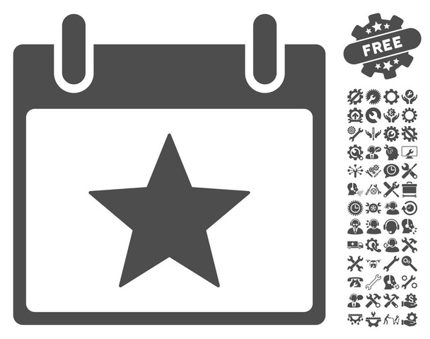 Star Calendar Day Vector Icon With Bonus - Vektor, kép