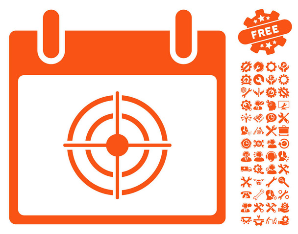 Bullseye Calendar Day Vector Icon With Bonus - Vektor, kép