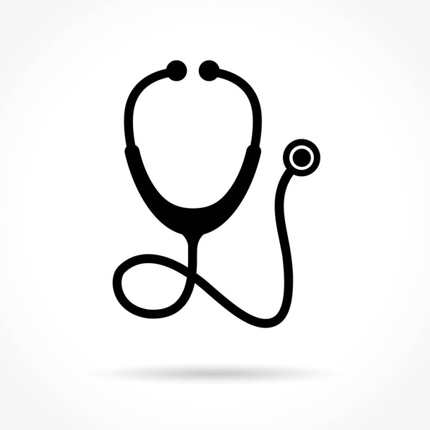 Stethoskop-Symbol auf weißem Hintergrund - Vektor, Bild