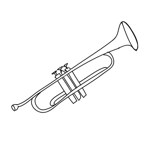 imagem do ícone do instrumento de trompete
 - Vetor, Imagem